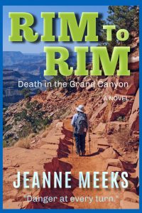 Female backpacker hiking in the Grand Canyon on orange trail